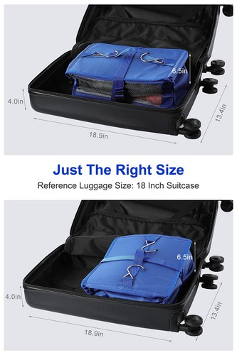 Hanging Packing Cubes Portable Closet 3-Shelf Travel Collapsible Compression - Picture 5 of 9