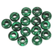 15pcs Natural Stone Beads 8x14mm Large Hole Craft Beads, Green Black