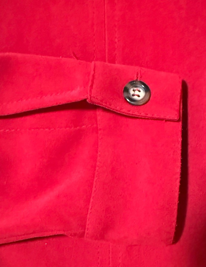 Talbots Red Button Up Stretch Collard Jacket Wome… - image 8