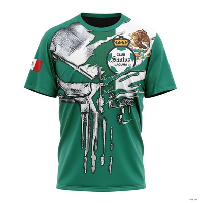 Personalized LIGA MX Club Santos Laguna Shirt 3D Special Skull Design Concept