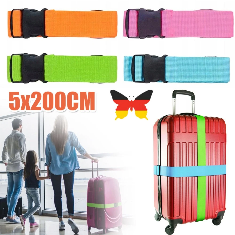 Cinghia Bagaglio Lucchetto Combinazione Regolabile Cinghia Valigia Amexo Con Lucchetto - Regolabile E Sicura Per Viaggi Cinghia Valigia Incrociata - Foto 9