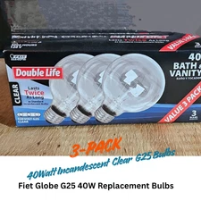 Feit ELECTRIC 40-Watt G25 120v Light 3 bulbs for Bath & vanity 40G25/CL/3 3-Pack