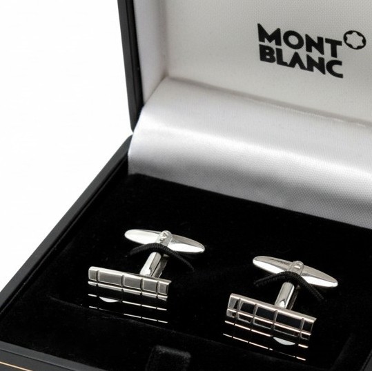 Montblanc cufflinks mod. "Rectangular Square" wit… - image 1