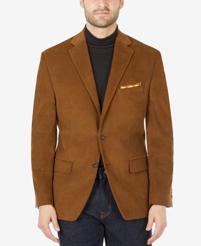 Michael Kors Mens Classic fit Corduroy Sport Coat Blazer 48 L Brown Stretch