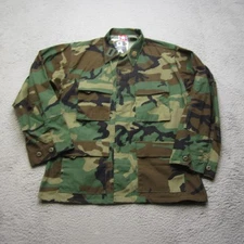 Propper BDU Coat Jacket Mens Medium Short Woodland Camo Military 4 Pocket Ripsto