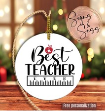 Best Teacher - 3" Aluminum Christmas Ornament