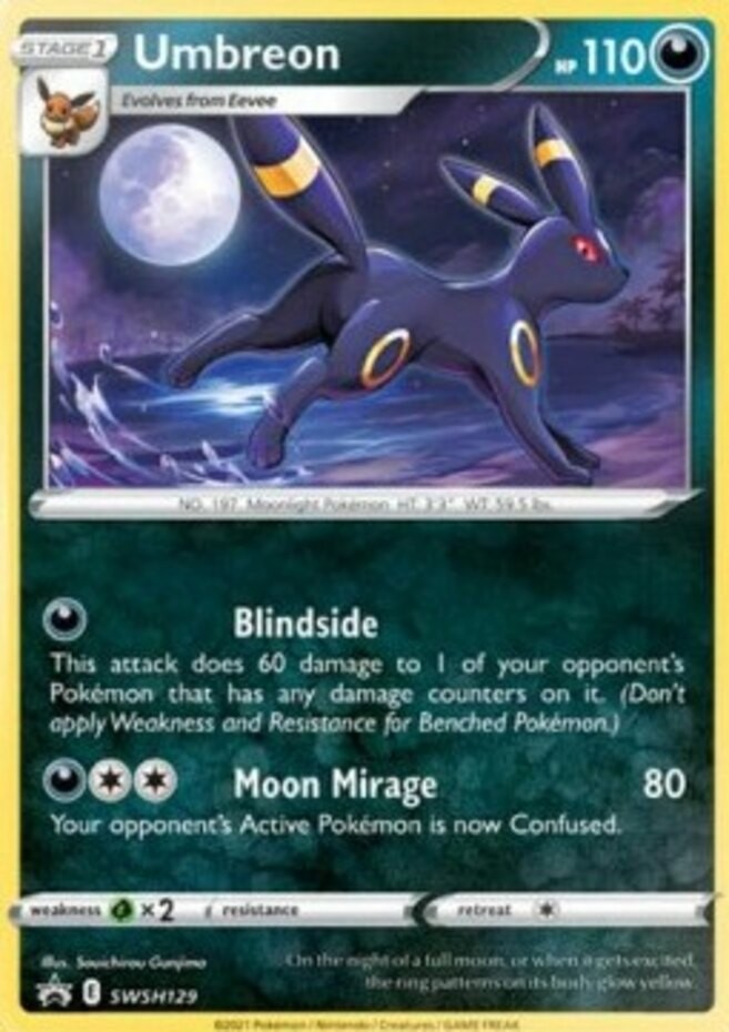 NM-Mint Umbreon - SWSH129 - SWSH Black Star Promos Pokemon SWSH Black Star Promo