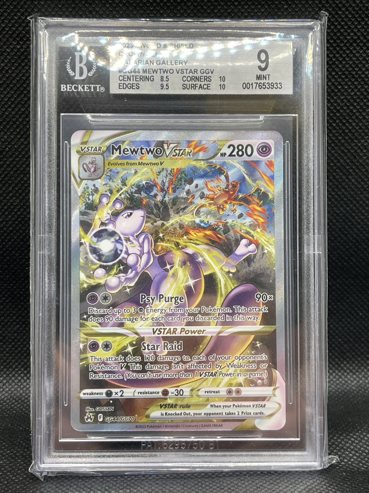 Mewtwo VSTAR GG44/GG70 SWSH: Crown Zenith: Galarian Gallery Holo BGS 9