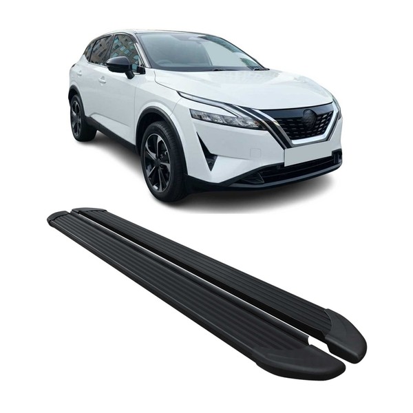 Seitenschweller Trittbretter Schweller FüR Nissan Qashqai 2021-2026 Alu Schwarz-image