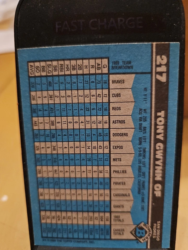 Bowman 1990 - Tony Gwynn #217 Foto 2 de 2