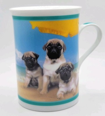 Danbury Mint Purely Pugs Porcelain Coffee Made In The Shade Collectible
