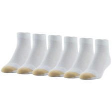GOLDTOE Men's Cotton Low Cut Sport Liner Socks, 6-Pairs, White, Large