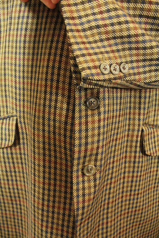 Chaqueta de tweed John G Hardy marrón mezcla cuadros 48R vintage caballero Foto 4 de 4