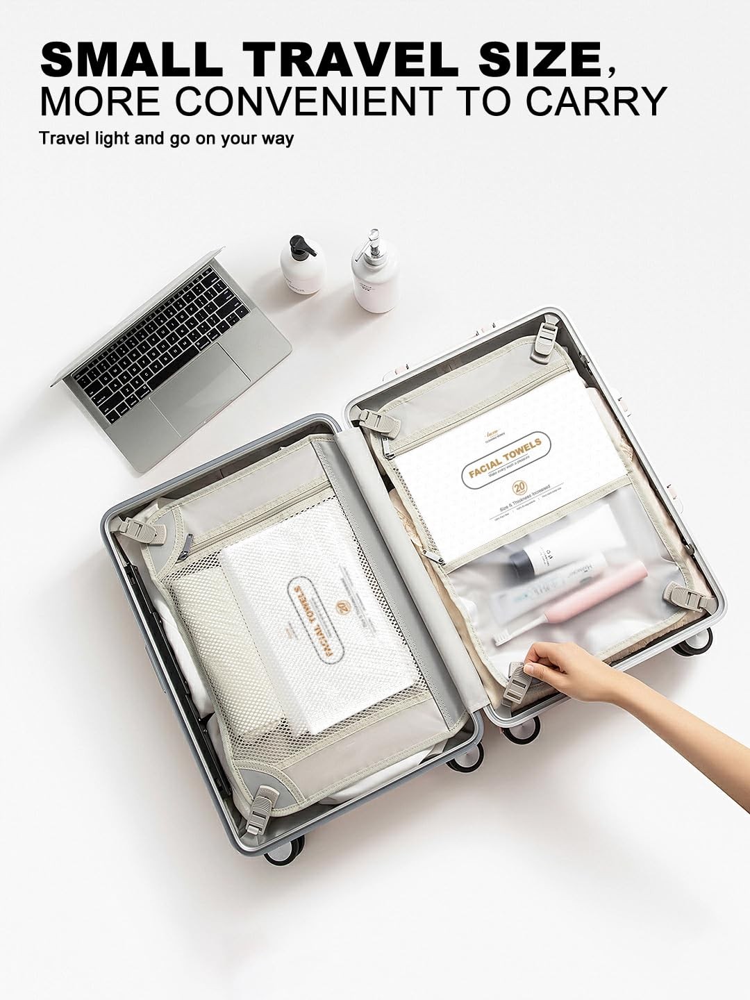 Clean Facial Towels XL, 100% Biodegradable Biobased Face Towel, Disposable Face