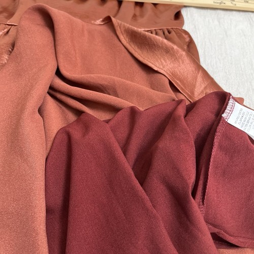 Entro Maternity Sz S Rust Satin Dress Babydoll Empire Waist Square Neck Photos - Picture 17 of 21