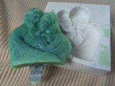 Large Silicone Mould Christmas, Holy Family Mold, Plaster Ripped For Wick