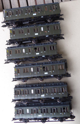 Roco H0 Konvolut - Set 6 x Abteil-Personenwagen ex Preußen der DRG Epoche 2, -1-
