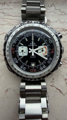 Vintage Große Meister Anker Armband Uhr Chronograph 70er Jahre mit Valjoux 7734