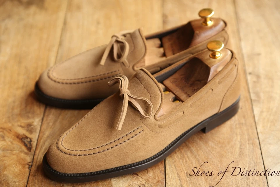 Mocassins Bottega Veneta beige en cuir daim et dentelle chaussures hommes UK ... - Photo 2/4