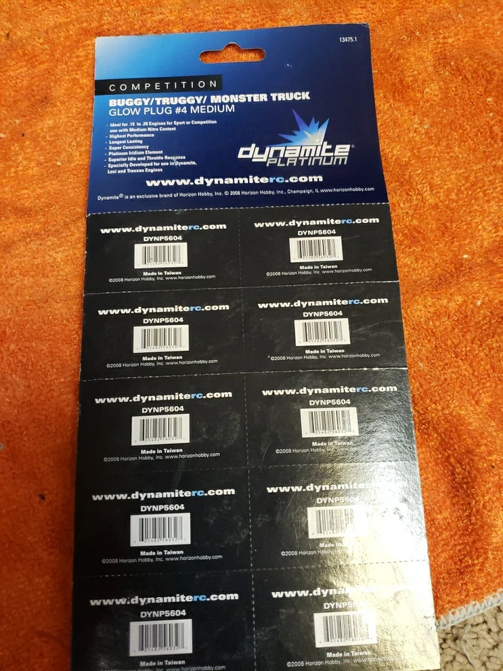 Dynamite Plugs -  Dynamite Monster Truck .15 To .28 # 4  Plug - one New Plug! - Image 4 of 4