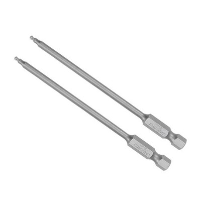 Ball End Hex Head Drill Bit H2 Head 4'' L 1/4'' Shank Steel Screwdriver Bits 2Pcs