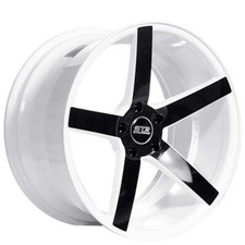 20x9 Str Wheels 607 White With Black Spoke Rims