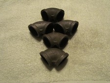 5pc 3/4in 90  elbow black iron pipe fitting, malleable cast iron