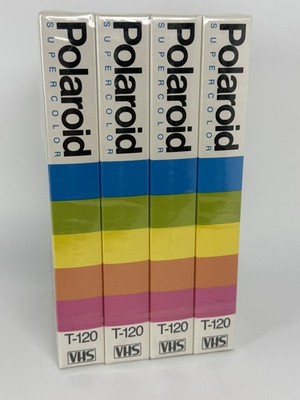Polaroid T120 Supercolor VHS Tape 4-Pack Blank 6-Hour Recording Tapes New SEALED