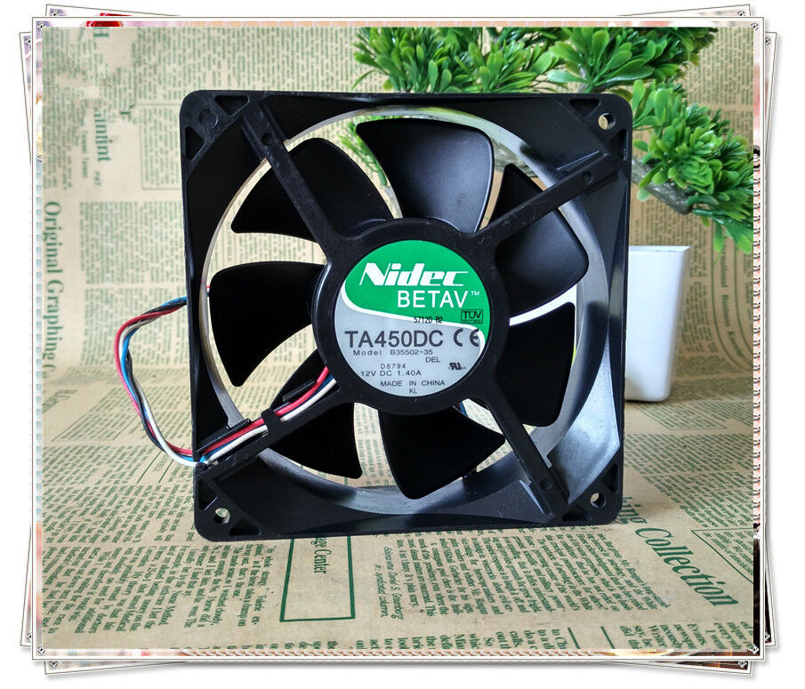 NIDEC 12CM B35502-35 DC 12V 1.40A 12038 120*120*38mm 4 Wire PWM Cooling Fan  hibeauty Industrial Automation  Motion Controls Business  Industrial