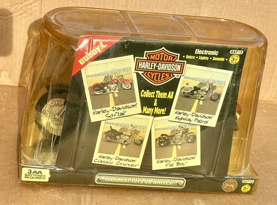 1999 Harley Davidson FatBoy Motorcycle Buddy L 05713 Real Lights Sounds RC4 Bike - Image 3 of 4