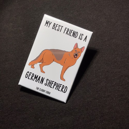 German Shepherd Dog Magnet Best Friend K9 Cartoon Art Gifts and Home Decor - Picture 5 of 12