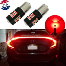 1156 Red Led Strobe Flashing Brake Tail Light Bulbs For Honda Civic Coupe 16-20