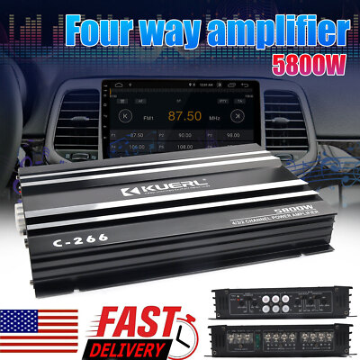 5800W Watt 4 Channel Car Truck Amplifier Stereo Audio Amp Speaker System Device