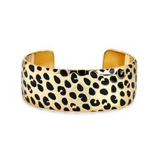 Kenneth Jay Lane Black Enamel Spots Open Cuff...