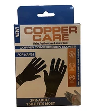 Copper Care -  1 Pair Of Compression Gloves Adult, 1 Size Fits Most-Aches