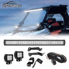 Roof 32'' LED Light Bar & A-Pillar Lights Mount Wire For Polaris RZR 900/4 900