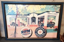 VTG! Standard Gasoline Oil Products ~RPM Motor Oil ~Gas Station ~Framed Print