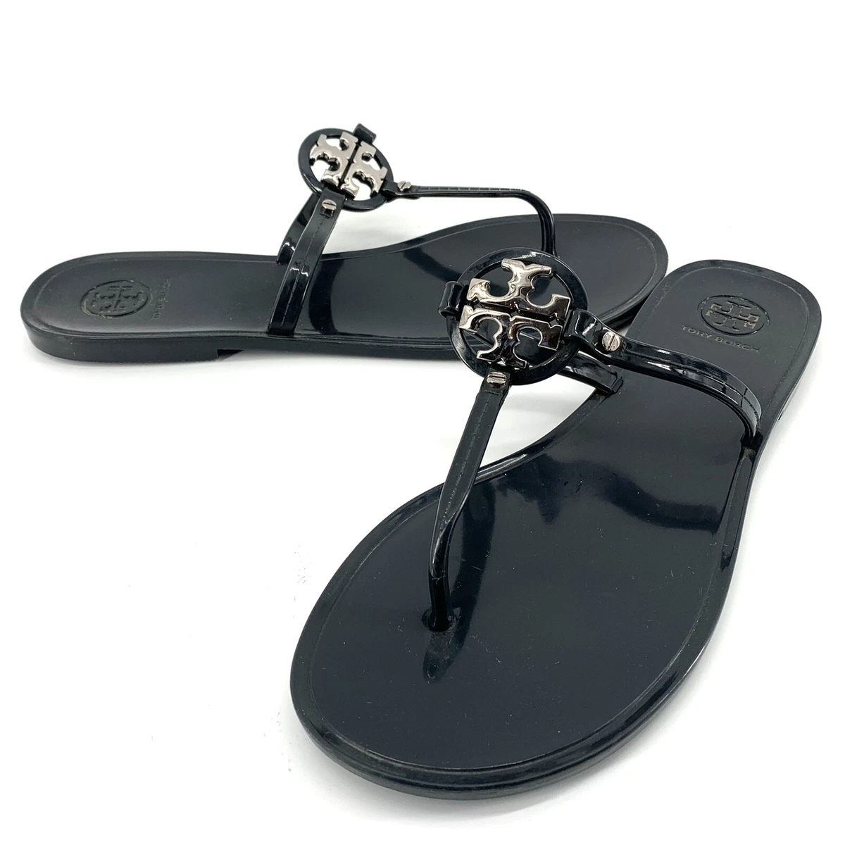 Tory Burch Mini Miller Womens Jelly Thong Sandal Navy Blue Size 9