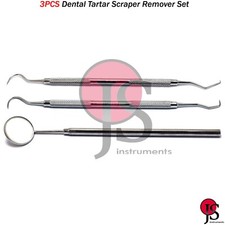Dental Hygiene Teeth Cleaning Tartar Scraper Calculus Remover Plaque Mirror X3