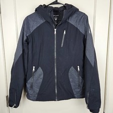 Spyder Womens Avery Jacket Black Gray Winter Hooded Size M