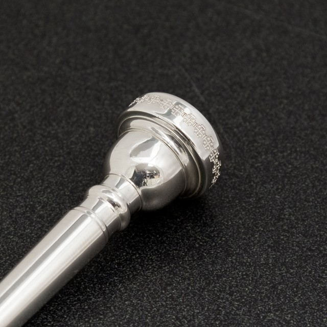 Bach 5C Silver Trumpet Mouthpiece with Custom Engraved Crusaders Cross
