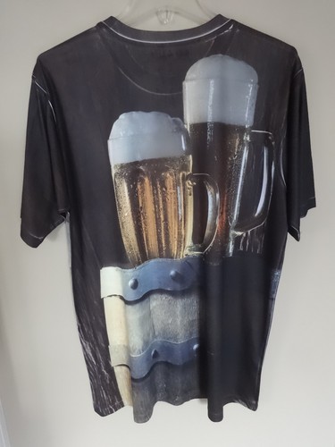 EUC Get A Life Beer Cerveza Lager Hops All Over Print Poly Men Large Shirt - Picture 3 of 3