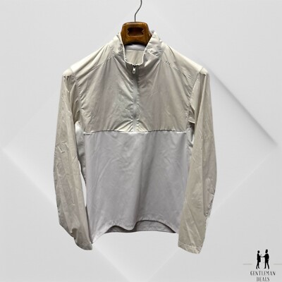 Lululemon Windbreaker Jacket Mens M White Stretch Golf half zip Medium Ivory WHi
