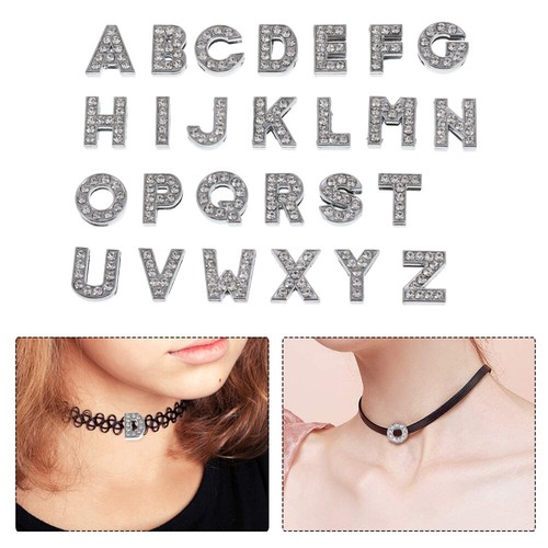 52PCS Rhinestone Charms Alloy Alphabet 8MM A-Z Alphabet Letters Pendants - 第 6/12 張圖片