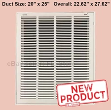 AC Heat Filtered Air Return Vent Cover 20" x 25" DUCT SIZE Grille Wall Ceiling
