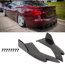 Car Rear Diffuser Bumper Splitter Canard Lip Side Skirts Black For Nissan Maxima