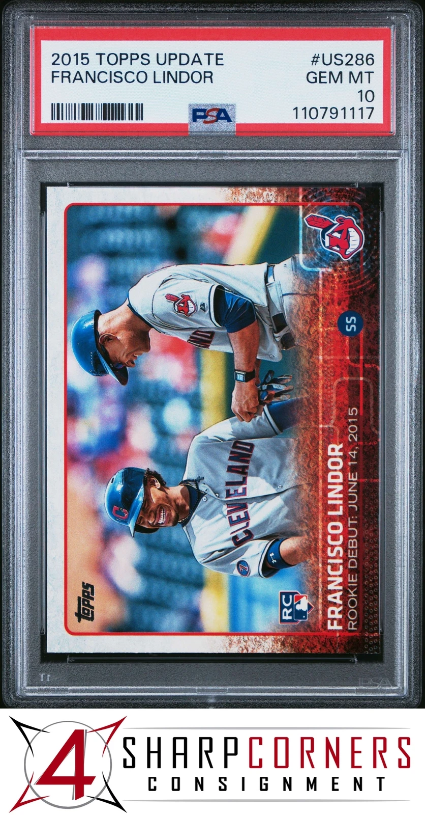 2015 TOPPS UPDATE #US286 FRANCISCO LINDOR RC PSA 10