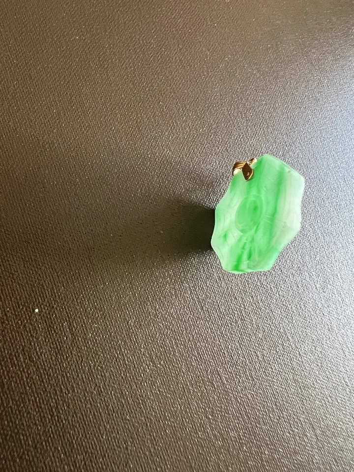 Anhänger Jade 585 Gelgold 14k. Chinesischer Feng Shui Spiegel.Bagua Jadespiegel - Bild 3 von 4