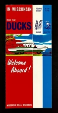 1960s Ride The Wisconsin Dells Ducks Boats Cruises Vintage Travel Brochure Map