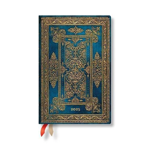 Blue Luxe Luxe Design Mini 12-month Horizontal Hardback Dayplanner 2025 Elastic - Picture 1 of 1